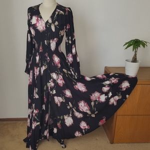 Jaase Black Floral Maxi Dress